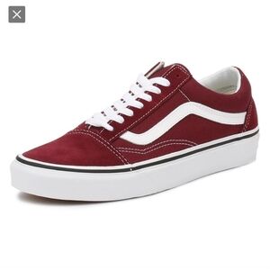 Vans Old Skool Burgundy Suede Sneaker Shoe Sz 9 & 10.5